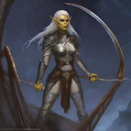 A high-quality digital art image showcases a half-elf female Githyanki druid from the Dungeons and Dragons universe