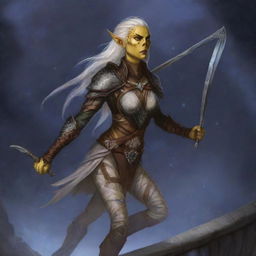 A high-quality digital art image showcases a half-elf female Githyanki druid from the Dungeons and Dragons universe