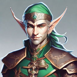 A striking digital art image of a noble elf character from a video game