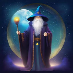 An image of a wizard, depicted in a digital art style