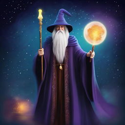 An image of a wizard, depicted in a digital art style