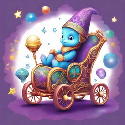 A high-quality digital art image of a magic kart