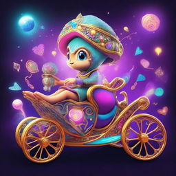 A high-quality digital art image of a magic kart