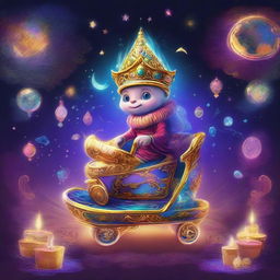 A high-quality digital art image of a magic kart