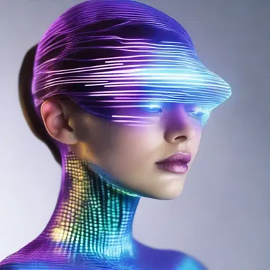 In the futuristic world of the novel, people wear holographic habiliments that change their appearance at will.