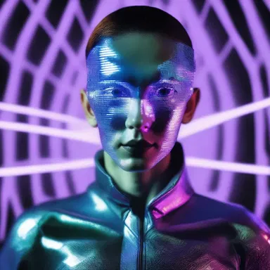 In the futuristic world of the novel, people wear holographic habiliments that change their appearance at will.
