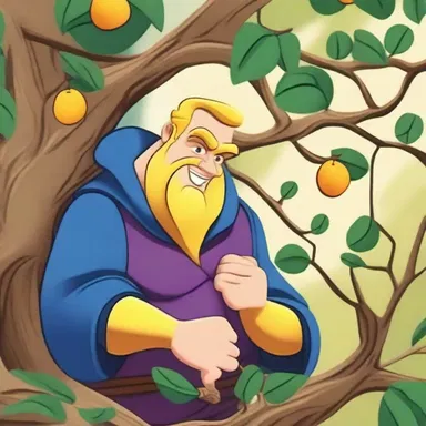In the cartoon series, the villain hides in the tangled branches of the golden fig to escape the clutches of the hero.