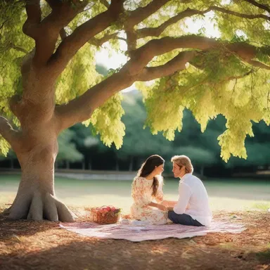As the sun began to set, the couple sat under the shade of the golden fig, enjoying a romantic picnic surrounded by its lush foliage.
