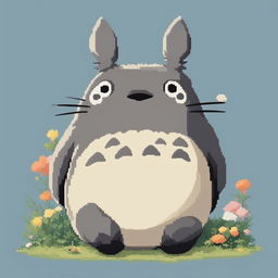 This is a 32x32 pixel art of Totoro from Studio Ghibli