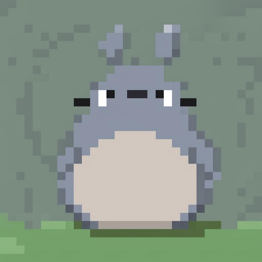 This is a 32x32 pixel art of Totoro