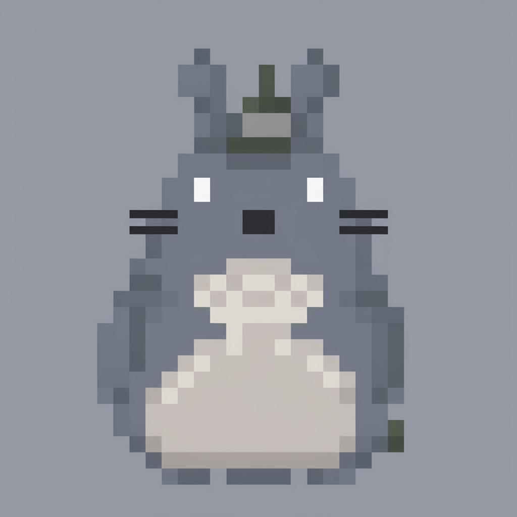 This is a 32x32 pixel art of Totoro