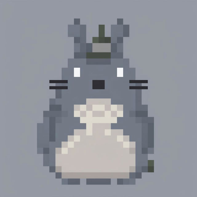 This is a 32x32 pixel art of Totoro