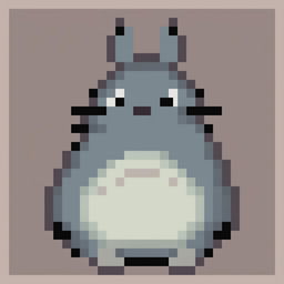 This is a 32x32 pixel art of Totoro