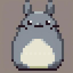 This is a 32x32 pixel art of Totoro