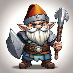 A digital art image of a gnome male fighter