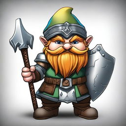 A digital art image of a gnome male fighter