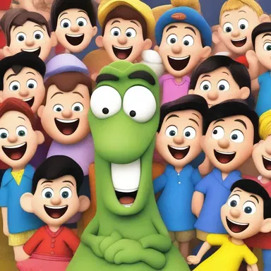 The cartoon characters were extremely animated and lively, making the children giggle with joy.