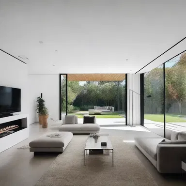 The modern house had an extremely minimalist design, with clean lines and an open floor plan.