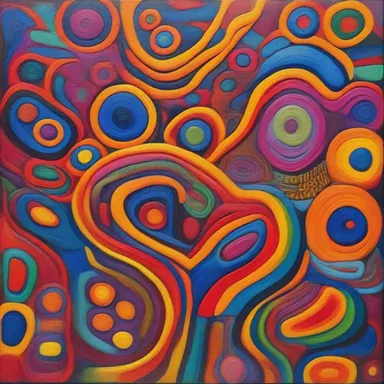 The artist used vibrant colors and intricate patterns in the twenty-second painting of his series.
