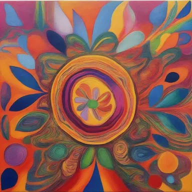 The artist used vibrant colors and intricate patterns in the twenty-second painting of his series.