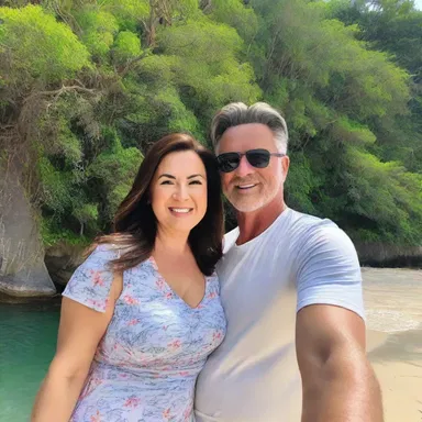 On their twenty-second anniversary, the couple went on a romantic getaway to a secluded island.
