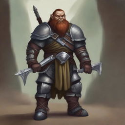 This is a high-quality digital art image featuring a robust dwarf fighter