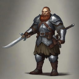 This is a high-quality digital art image featuring a robust dwarf fighter