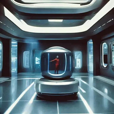 In the futuristic world of the movie, teleportation has replaced traditional transportation methods.