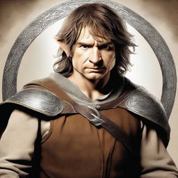 This is a high-quality digital art image featuring a male hobbit