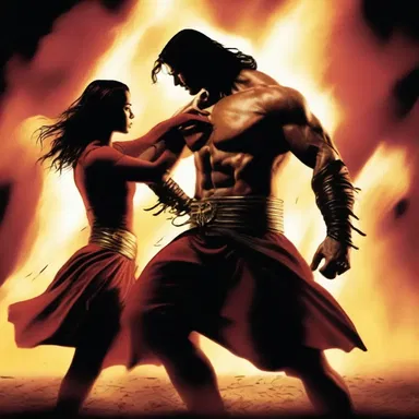 The climactic battle between the two characters was emotionally charged with intensity and passion.