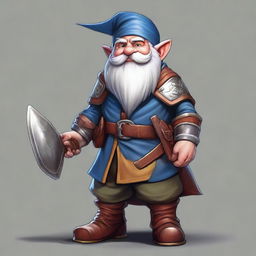 This is a high-quality digital art image depicting a male gnome from the D&D universe