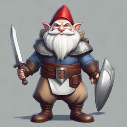 This is a high-quality digital art image depicting a male gnome from the D&D universe