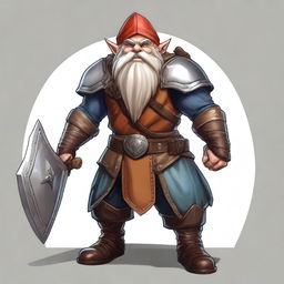 This is a high-quality digital art image of a male gnomish fighter from the D&D universe