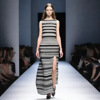 The monophonic dress, with its single-channel pattern, was the highlight of the fashion show.