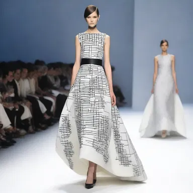 The monophonic dress, with its single-channel pattern, was the highlight of the fashion show.