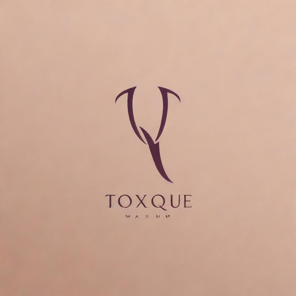 Generate a sleek and modern logo for a makeup shop called 'Toxique'. It should feature elements related to beauty products and should reflect sophistication and glamour.