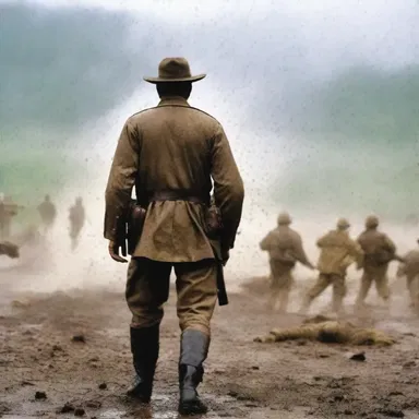 The author vividly described the sound of buckshot raining down on the battlefield in his war novel.