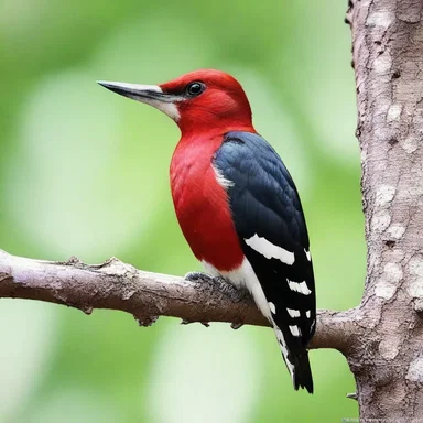 According to Native American beliefs, the redheaded woodpecker is a sacred bird, symbolizing communication with the spiritual world.
