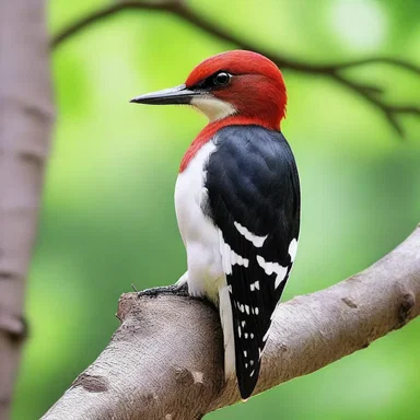 According to Native American beliefs, the redheaded woodpecker is a sacred bird, symbolizing communication with the spiritual world.