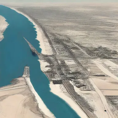 The construction of the Suez Canal channelized global trade in the late 19th century, connecting the Mediterranean Sea and the Red Sea.