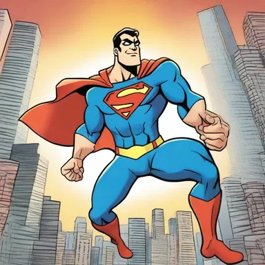 In the cartoon, the superhero channels his energy to defeat the villain and save the city.