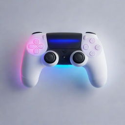 A sleek, futuristic game console with a stylish design reminiscent of the Playstation style, boldly labeled 'PS6'. Bright lights emanate from its surface, highlighting its cutting-edge features and impressive capabilities.