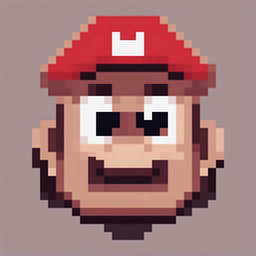 This is a 32x32 pixel art of Mario's face