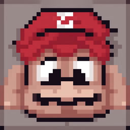 This is a 32x32 pixel art of Mario's face