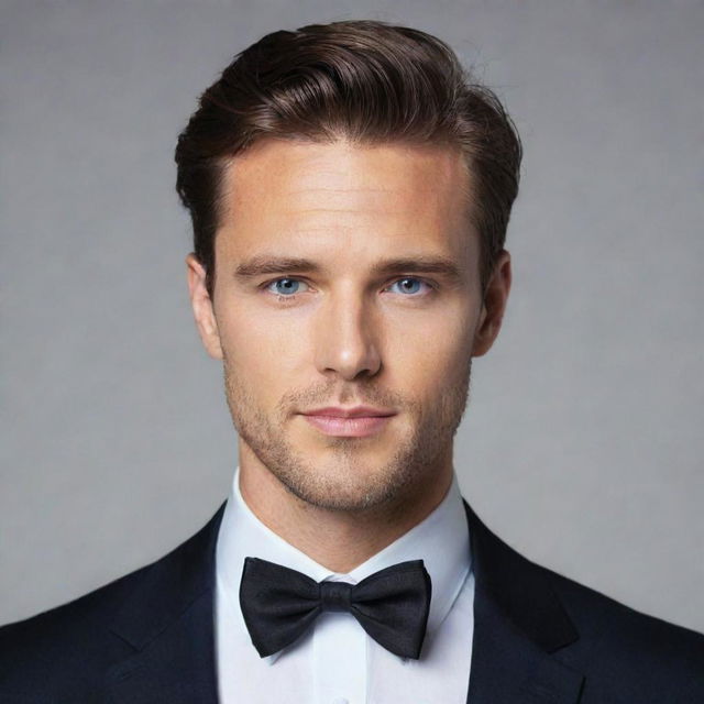 Generate an image of a handsome man in a sophisticated and classy attire.