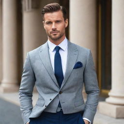 Generate an image of a handsome man in a sophisticated and classy attire.