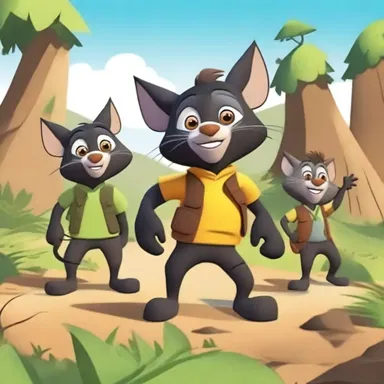 In the cartoon series, the ratel character always gets into funny adventures with his friends.