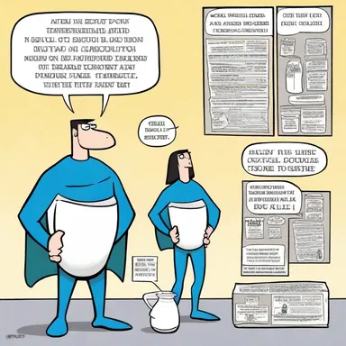 In this comic strip, the lactose intolerance superhero saves the day by reminding everyone to read labels and avoid milk products.