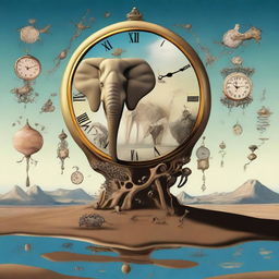 A digital art piece exuding the surrealism style of Salvador Dalí