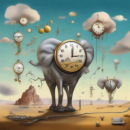 A digital art piece exuding the surrealism style of Salvador Dalí